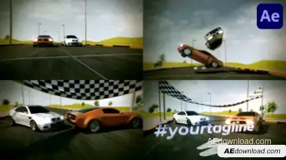 Cars Racing Logo Sting for After Effects Logo Stings template preview