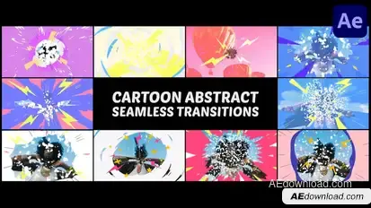 Cartoon Abstract Seamless Transitions for After Effects Elements template preview
