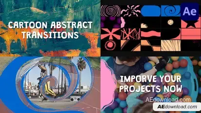 Cartoon Abstract Transitions for After Effects Elements template preview