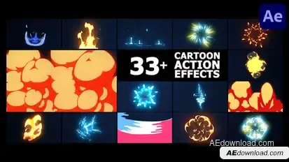 Cartoon Action Effects | After Effects Elements template preview