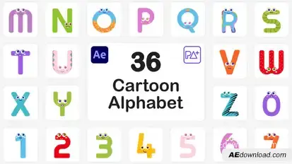 Cartoon Alphabet For After Effects Elements template preview