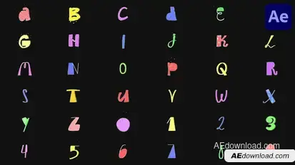 Cartoon Animated Alphabet for After Effects Elements template preview
