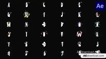 Cartoon Animated Alphabet for After Effects Elements template preview