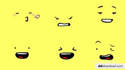 Cartoon Animated Face Pack 01 Elements template preview