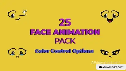 Cartoon Animated Face Pack 02 Elements template preview