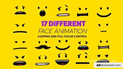 Cartoon Animated Face Pack 03 Openers template preview