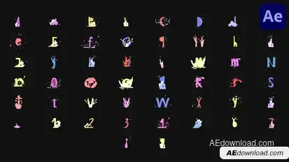 Cartoon Animated Typeface for After Effects Elements template preview