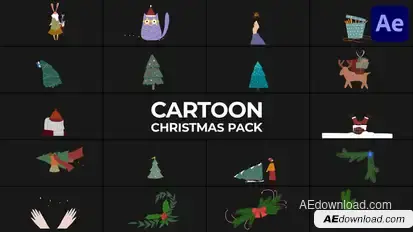Cartoon Christmas Animations for After Effects Elements template preview