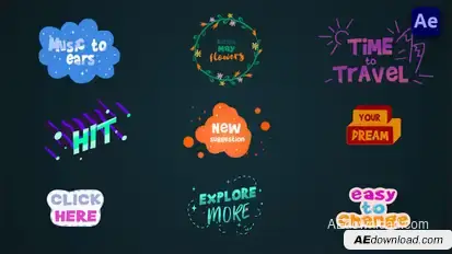 Cartoon Colorful Titles [After Effects] Titles template preview