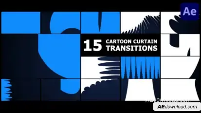 Cartoon Curtain Transitions | After Effects Elements template preview