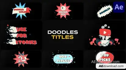 Cartoon Doodles Titles for After Effects Titles template preview