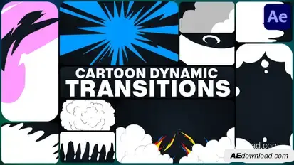 Cartoon Dynamic Transitions for After Effects Elements template preview