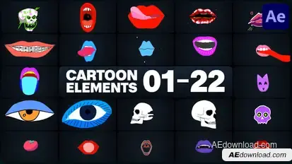 Cartoon Elements for After Effects Elements template preview