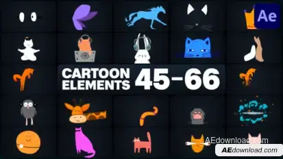 Cartoon Elements for After Effects Elements template preview