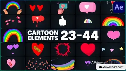 Cartoon Elements for After Effects Elements template preview