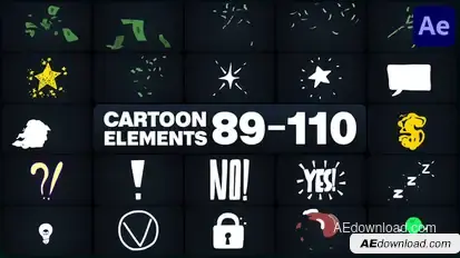 Cartoon Elements for After Effects Elements template preview