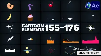 Cartoon Elements for After Effects Elements template preview