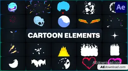 Cartoon Elements for After Effects Elements template preview