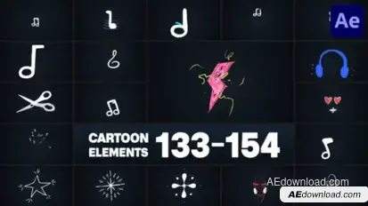 Cartoon Elements for After Effects Elements template preview