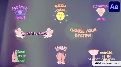 Cartoon Esoteric Titles for After Effects Titles template preview
