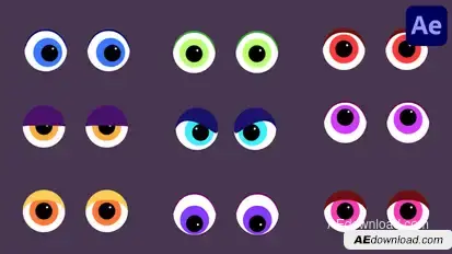 Cartoon Eyes Icons | After Effects Elements template preview