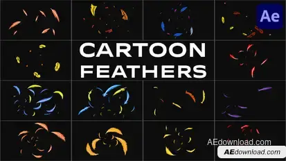 Cartoon Feathers for After Effects Elements template preview