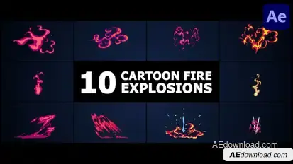 Cartoon Fire Explosions | After Effects Elements template preview