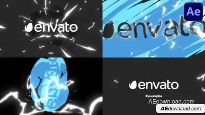 Cartoon Fire Hurricane Logo Opener | After Effects Logo Stings template preview