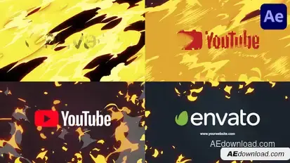 Cartoon Fire Logo Opener for After Effects Logo Stings template preview