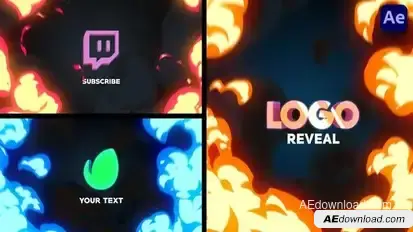 Cartoon Fire Logo Reveal Animations [After Effects] Logo Stings template preview
