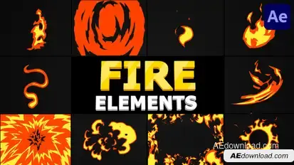 Cartoon Fire Pack | After Effects Elements template preview