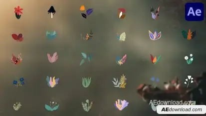 Cartoon Flowers Liquid Motion for After Effects Elements template preview