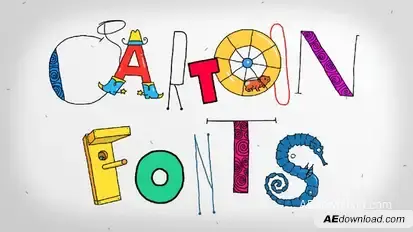 Cartoon Fonts Elements template preview