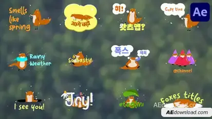 Cartoon Foxes Titles for After Effects Titles template preview