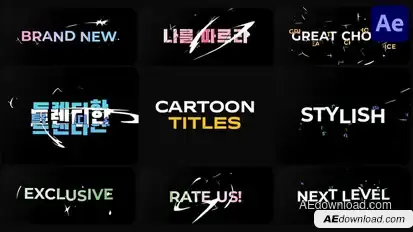 Cartoon Glitch Shapes Titles for After Effects Titles template preview