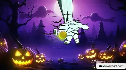 Cartoon Halloween  Event Video Displays template preview