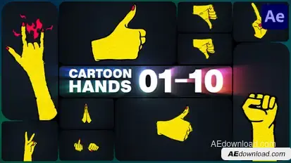Cartoon Hands for After Effects Elements template preview