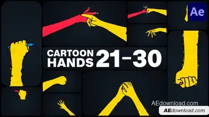 Cartoon Hands for After Effects Elements template preview