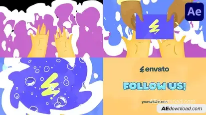 Cartoon Hands Logo for After Effects Logo Stings template preview