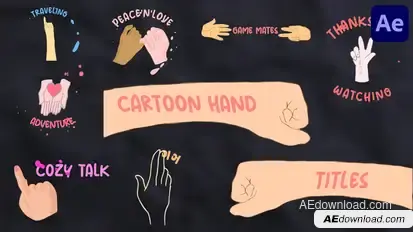 Cartoon Hands Titles for After Effects Titles template preview