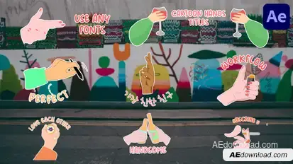 Cartoon Hands Titles for After Effects Titles template preview