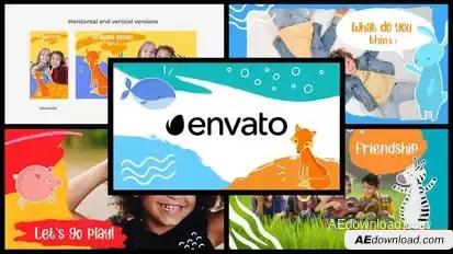 Cartoon Kids Slideshow || After Effects Openers template preview