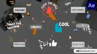 Cartoon Kids Subscribers for After Effects Titles template preview