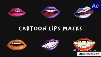 Cartoon Lips Masks | After Effects Openers template preview