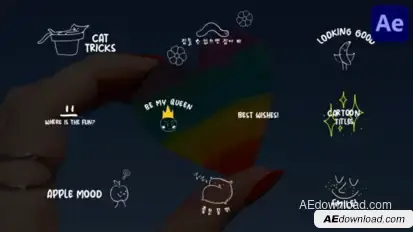 Cartoon Lyric Titles for After Effects Titles template preview
