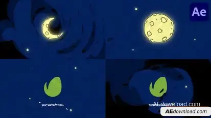 Cartoon Moon Logo Opener for After Effects Logo Stings template preview