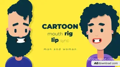 Cartoon mouth rig with lip sync Elements template preview