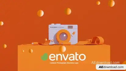 Cartoon Photograph Machine Logo Logo Stings template preview