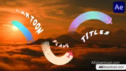 Cartoon Plane Titles for After Effects Titles template preview