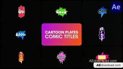 Cartoon Plates Comic Titles | After Effects Titles template preview